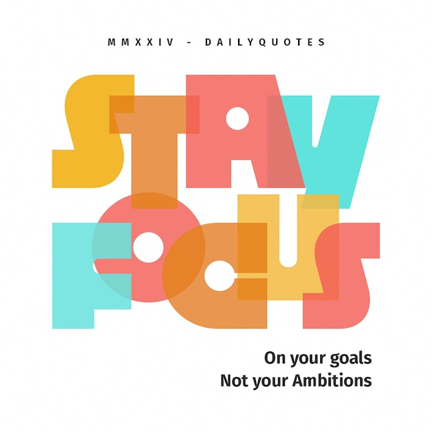 Psd stay focus typography design per i social media e il modello di post di instagram