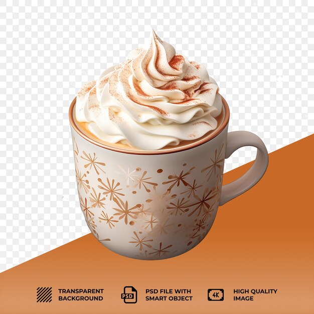 PSD psd steaming mug of hot chocolate isolated on transparent background