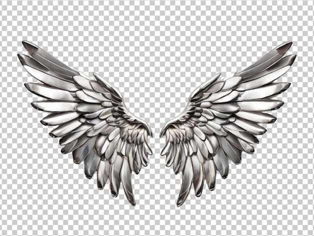 Psd of a steel wings on transparent background