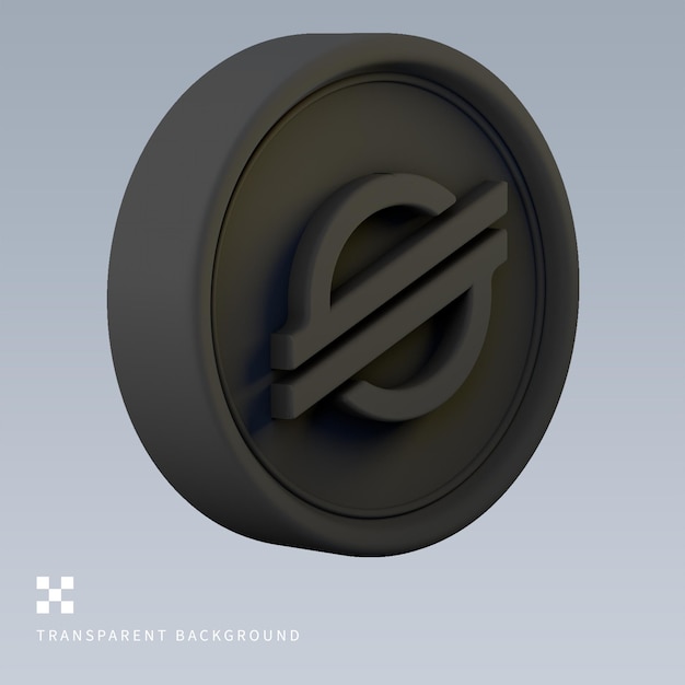 PSD psd stellar black coin 3d illustration