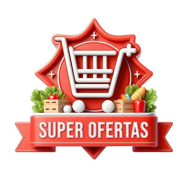 PSD psd-stempel voor hortifruti en supermarktkunst hortifruti en supermarkt 3d-stijl logo met bewerkbaar.