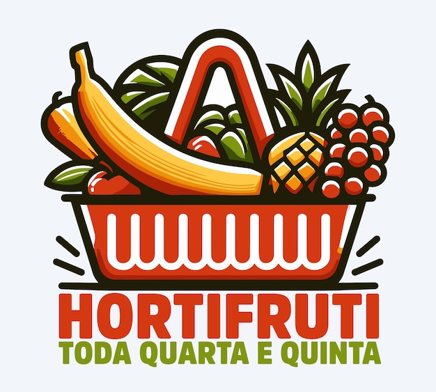 PSD psd-stempel voor hortifruti en supermarktkunst hortifruti en supermarkt vectorstijllogo met bewerking