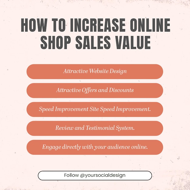 PSD psd step of increase online shop design voor sociale media en instagram post template