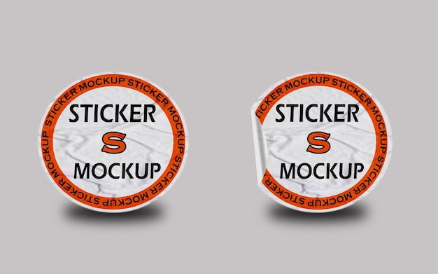 PSD ステッカーモックアップ