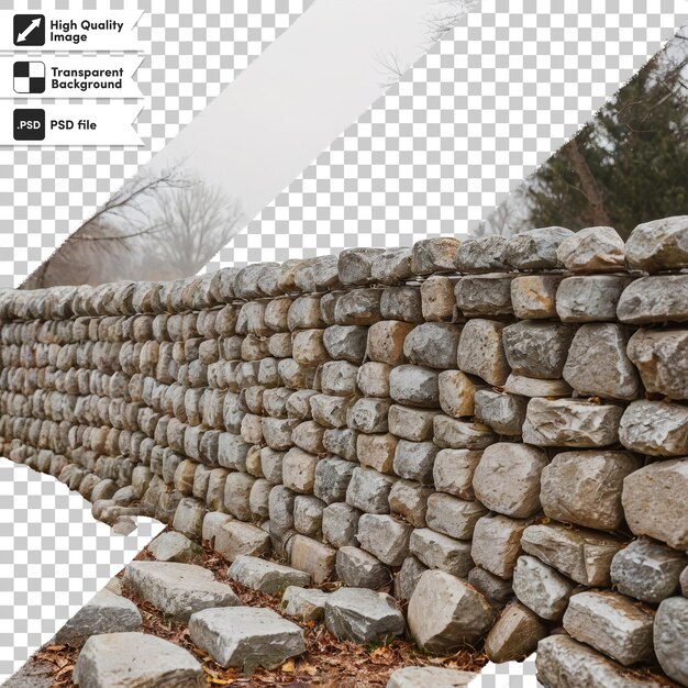 Psd каменная стена на прозрачном фоне с редактируемым слоем маски