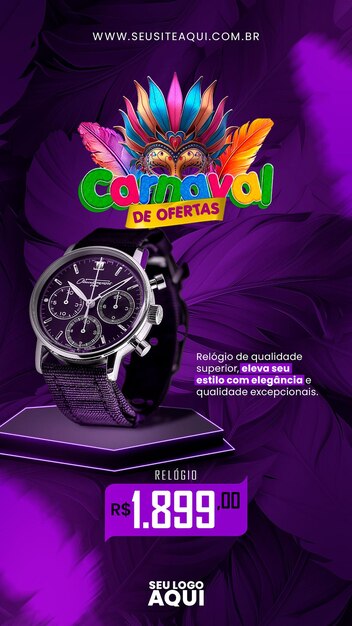 PSD psd story for social media carnival brazil