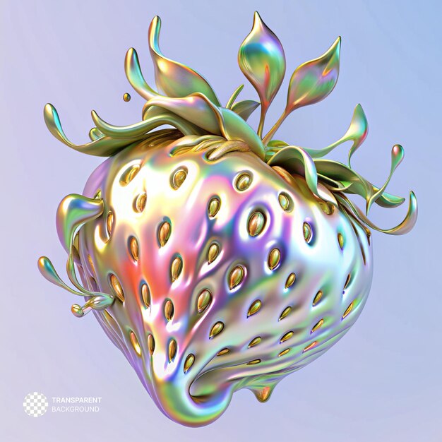 Psd Strawberry 3d Gradient Płynne Złoto Metaliczne