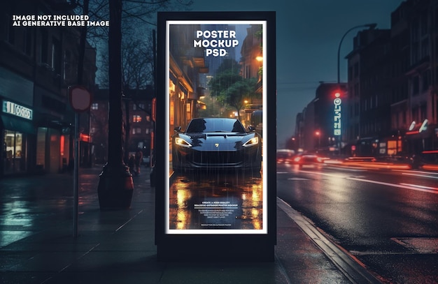 Psd street poster mockup