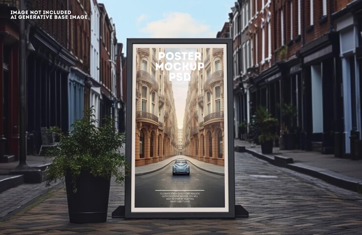Psd street poster mockup