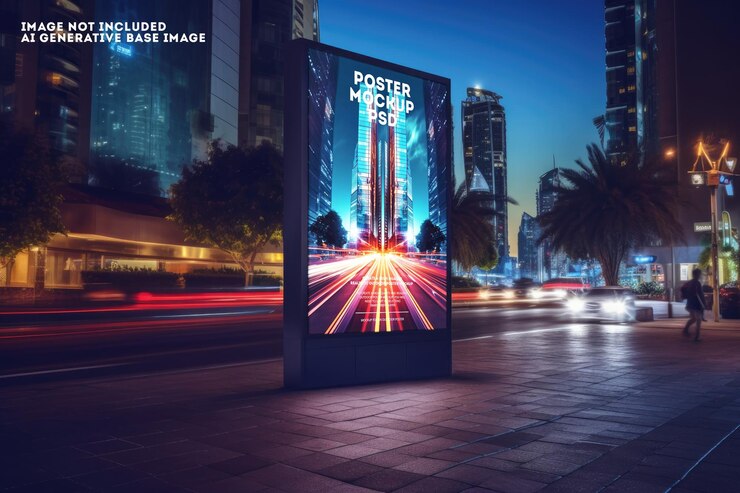 Psd street poster mockup