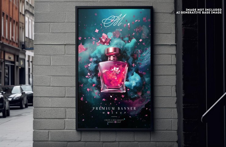 Psd street poster mockup