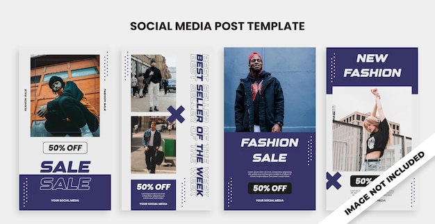 PSD streetwear mode minimalisme instagram story sjabloon banner collectie