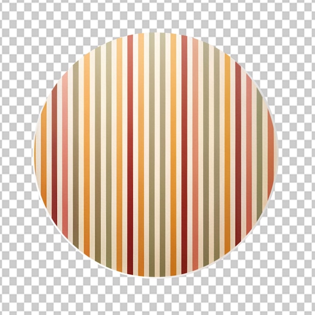 Psd of a striped circle sticker on transparent background