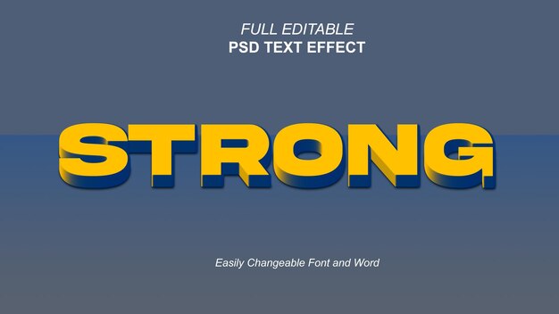 Редактируемый текстовый эффект psd strong