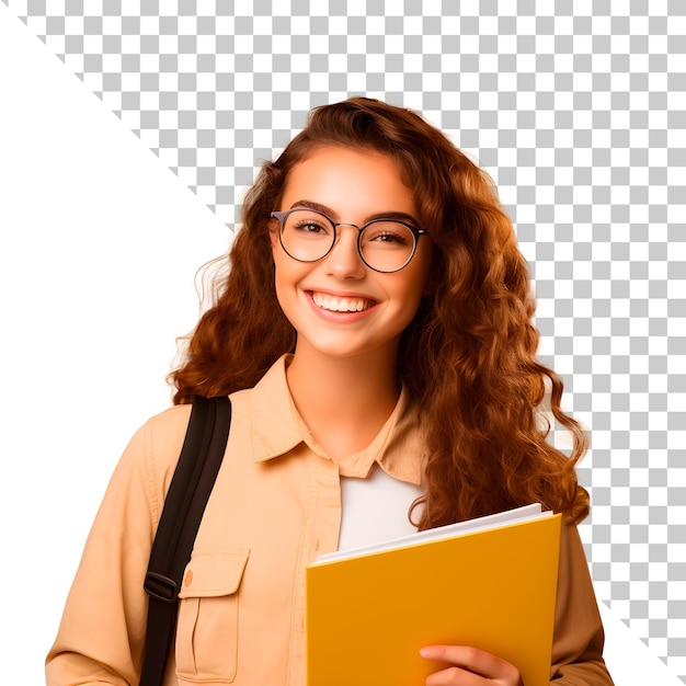 PSD psd studio portret van een jonge tiener student meisje