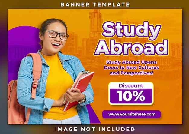 PSD psd study abroad social media post template