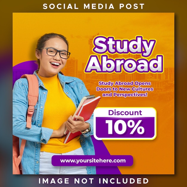 Psd study abroad social media post template