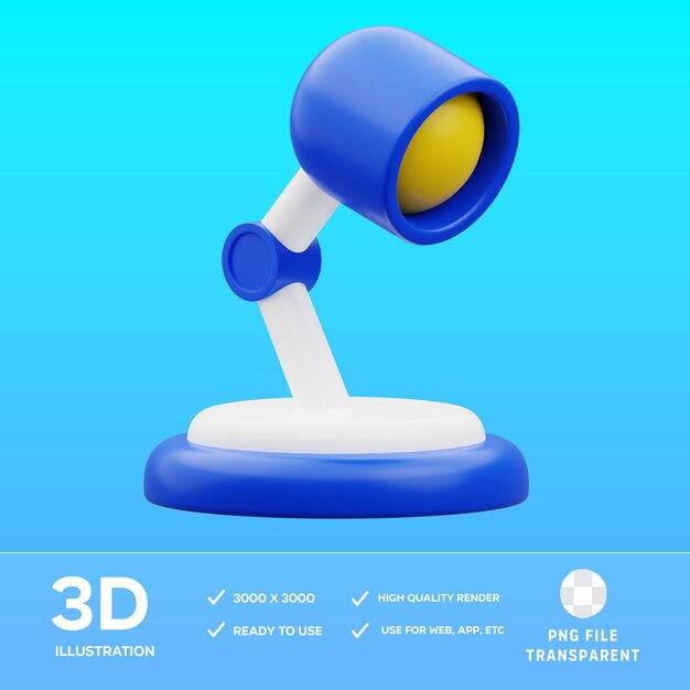 PSD Study Lamp 3D Illustration