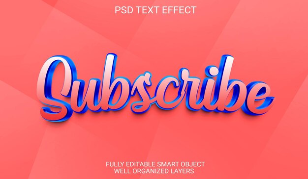 PSD subscribe text effect