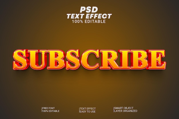 Psd subscribe text style effect