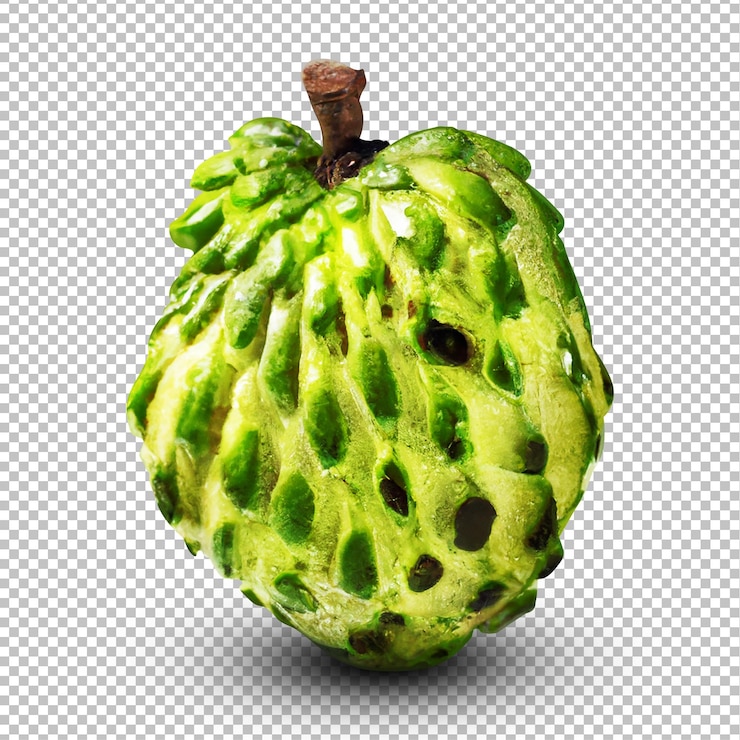 PSD psd sugar apple or custard apple or srikaya, or cherimoya isolated on alpha background.