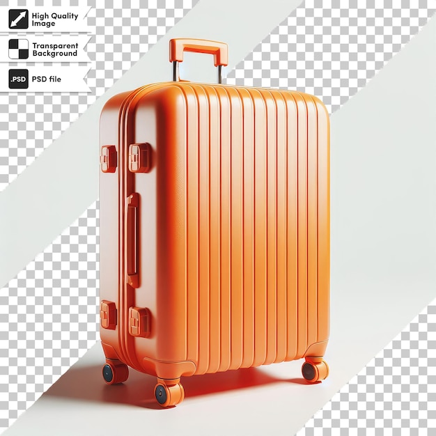 Psd suitcase for travel on transparent background with editable mask layer