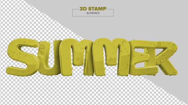 PSD psd summer 3d render in transparent background