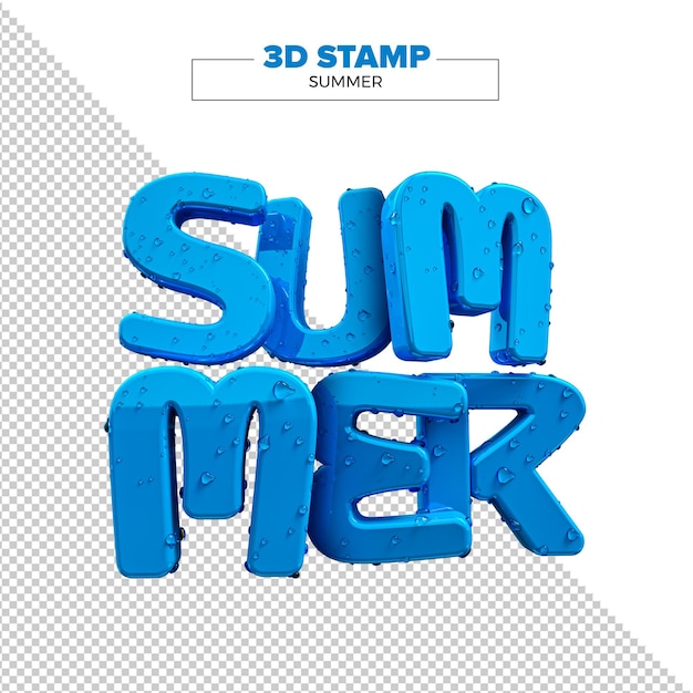 PSD psd summer 3d render in transparent background