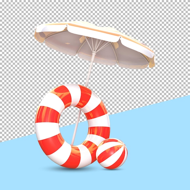 PSD rendering 3d psd summer con sfondo alfa