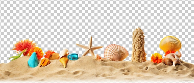 PSD psd of a summer accesories on transparent background