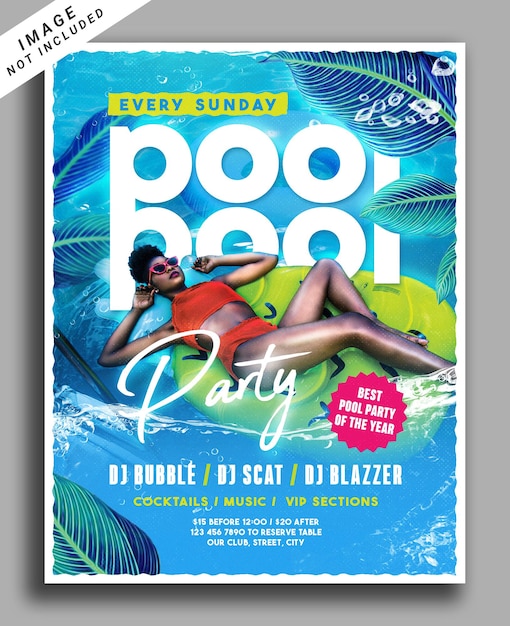 Psd summer beach party poster template design