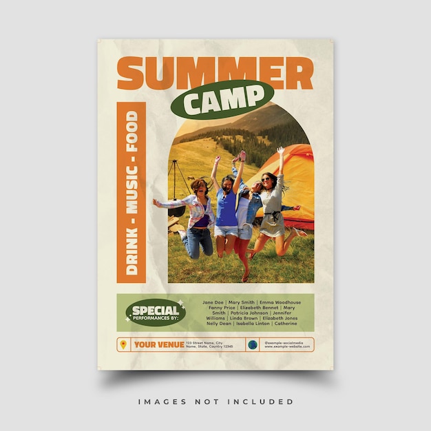 PSD psd summer camp flyer template