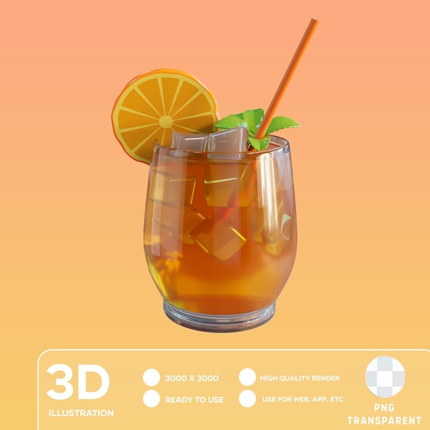 PSD psd летний сок 3d иллюстрация