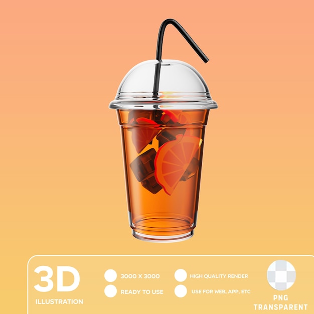 PSD psd summer juice 3d illustration