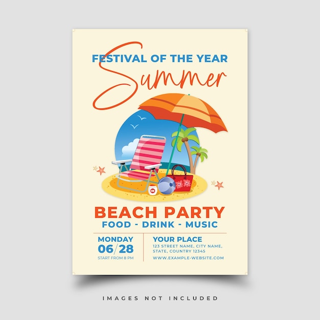 PSD summer party template design