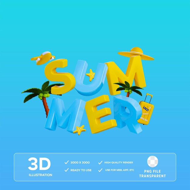 psd summer sale 3d illustration