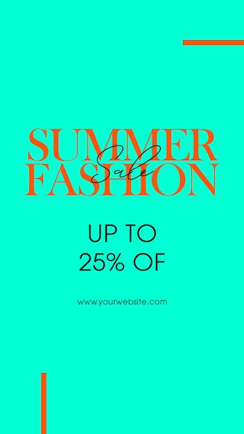 Psd summer sale fashion instagram stories template