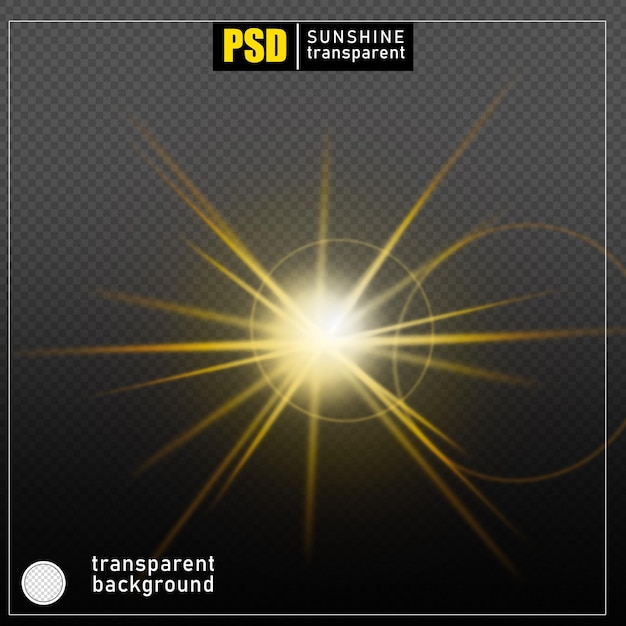 PSD psd sun light effect on transparent background