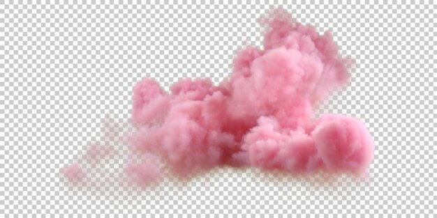 PSD サンダウンの雲は透明な背景で形を爆発させる 3D レンダリング