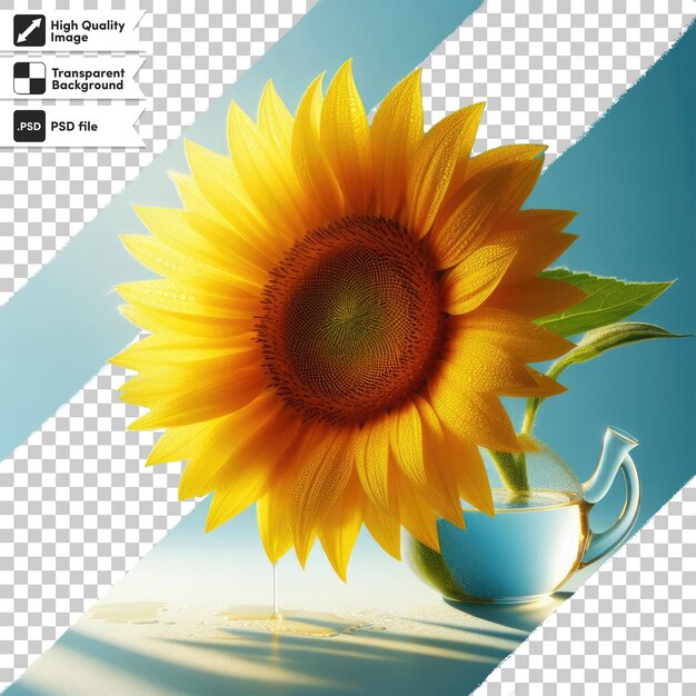 Psd sunflower on transparent background