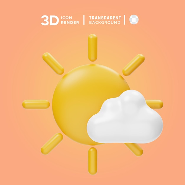 Psd sunny cloud 3d-illustratie