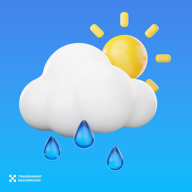 PSD sunny drizzle 3D Illustration