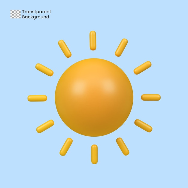 PSD psd sunny sun icon isolated 3d render illustration