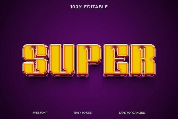 PSD psd super 3d text effect style editable