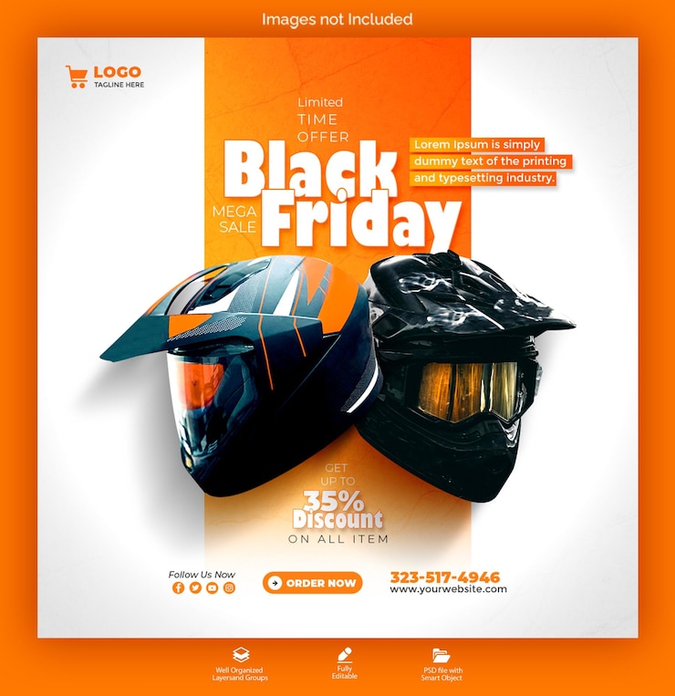 PSD psd super sale black friday sociale media banner sjabloon