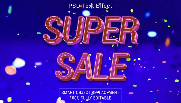 PSD psd super sale ロゴのテキストスタイルの効果