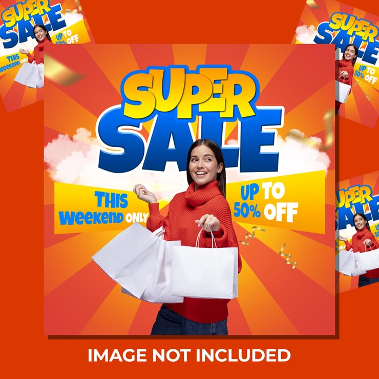 PSD шаблон флаера psd super sale в социальных сетях