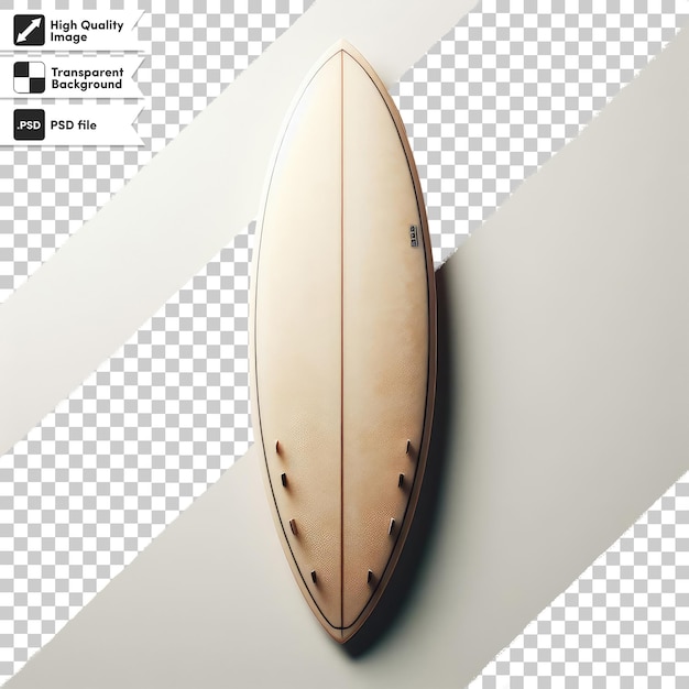 PSD surfboard at the beach on transparent background with editable mask layer