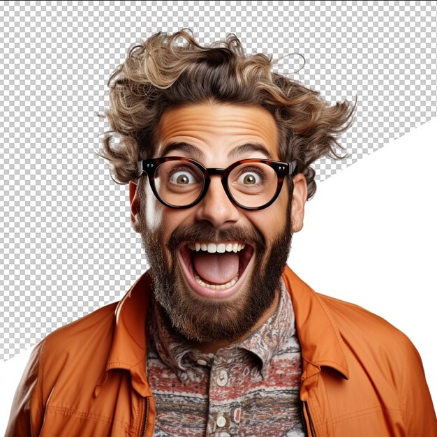 PSD psd surprised man on transparent background