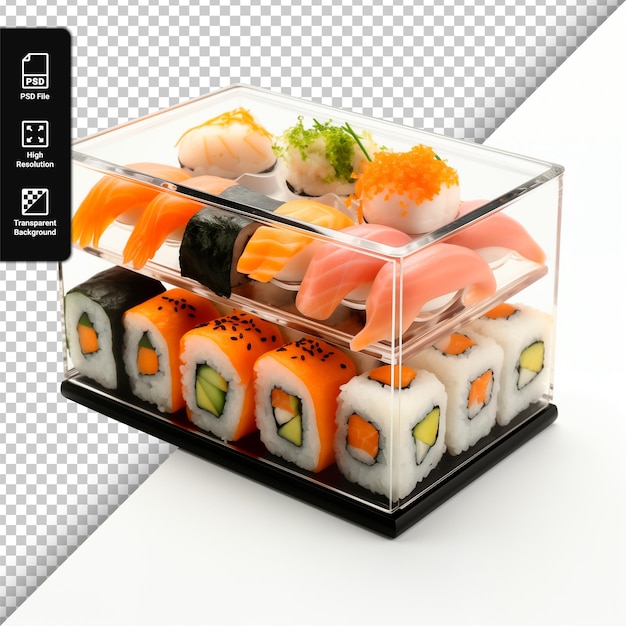 PSD psd sushi set isolated on transparent background